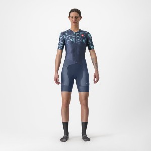 Obleky Castelli FREE SANREMO 2 W SHORT SLEEVE Damske Modre Svetlo Tyrkysové | LJUQ-09716