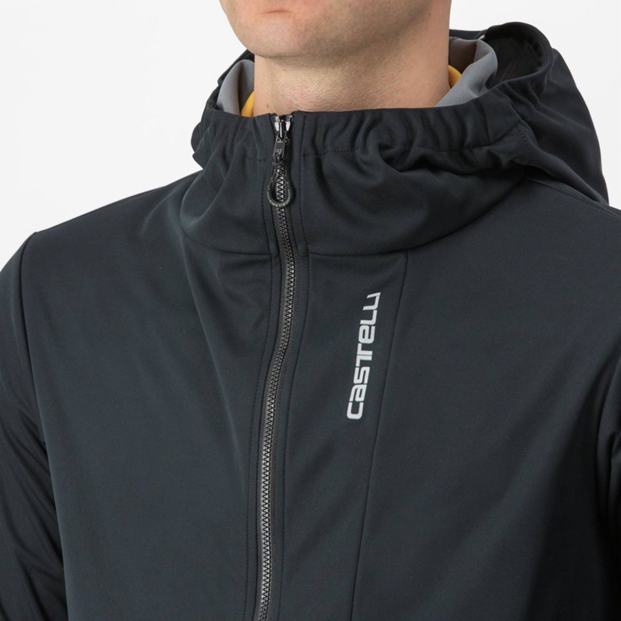 Bundy Castelli TRAIL HOODIE Panske Čierne | OSMJ-83670