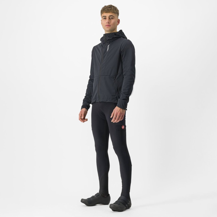 Bundy Castelli TRAIL HOODIE Panske Čierne | OSMJ-83670