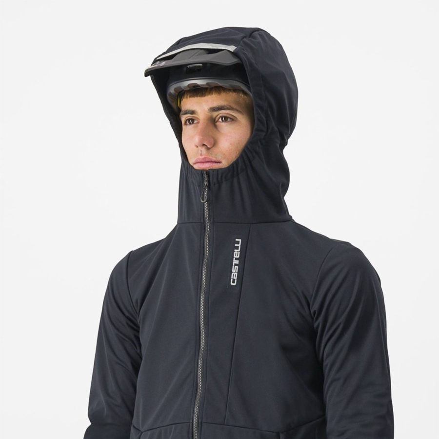 Bundy Castelli TRAIL HOODIE Panske Čierne | OSMJ-83670