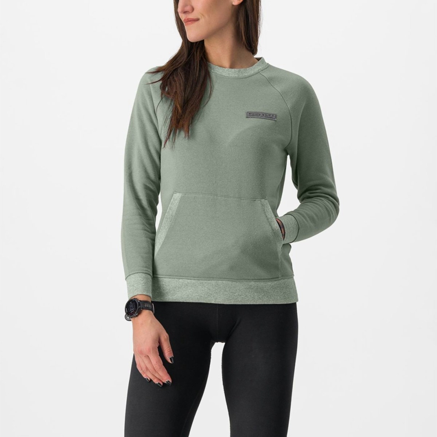 Casual Castelli LOGO W SWEATSHIRT Damske Zelene | INQR-46079