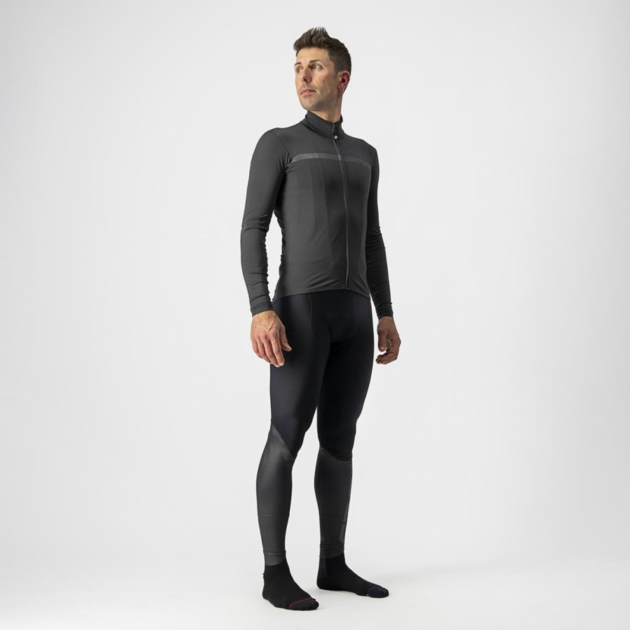 Dres Castelli PRO THERMAL MID LS Panske Tmavo Siva | ACRJ-17869