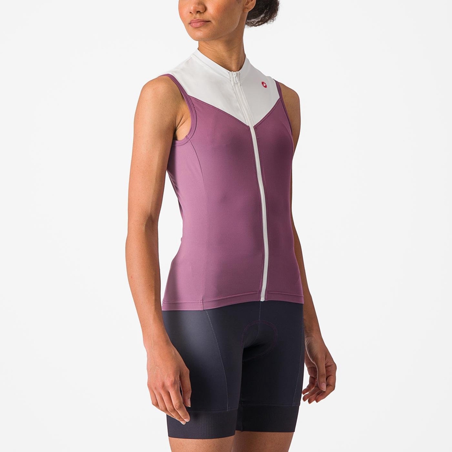 Dres Castelli SOLARIS SLEEVELESS Damske Tmavo Nachový Biele | PGBY-13905