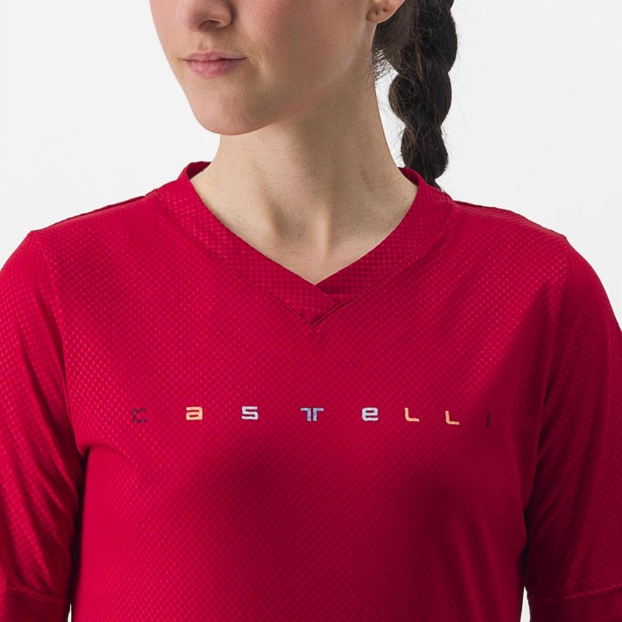 Dres Castelli TRAIL TECH 2 W TEE Damske Tmavo Červené | FGVZ-51379