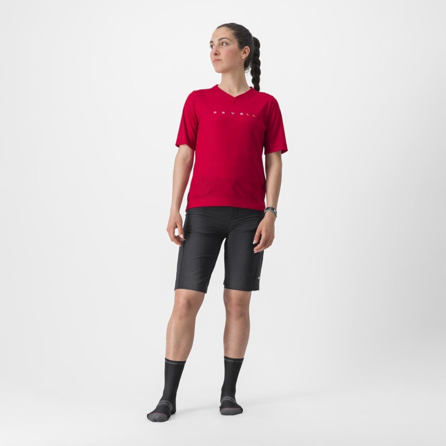 Dres Castelli TRAIL TECH 2 W TEE Damske Tmavo Červené | FGVZ-51379