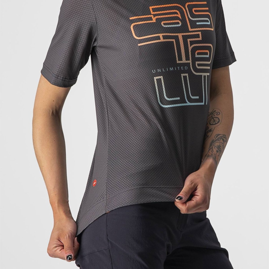 Dres Castelli TRAIL TECH W TEE Damske Tmavo Siva | CWEH-50896