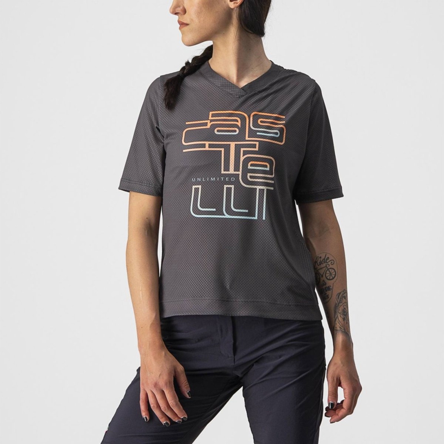 Dres Castelli TRAIL TECH W TEE Damske Tmavo Siva | CWEH-50896