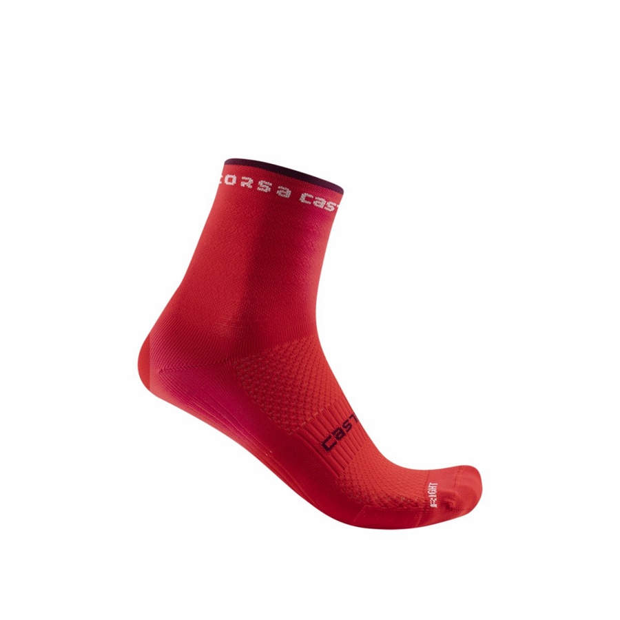 Ponozky Castelli ROSSO CORSA W 11 Damske Červené | MHRT-23706